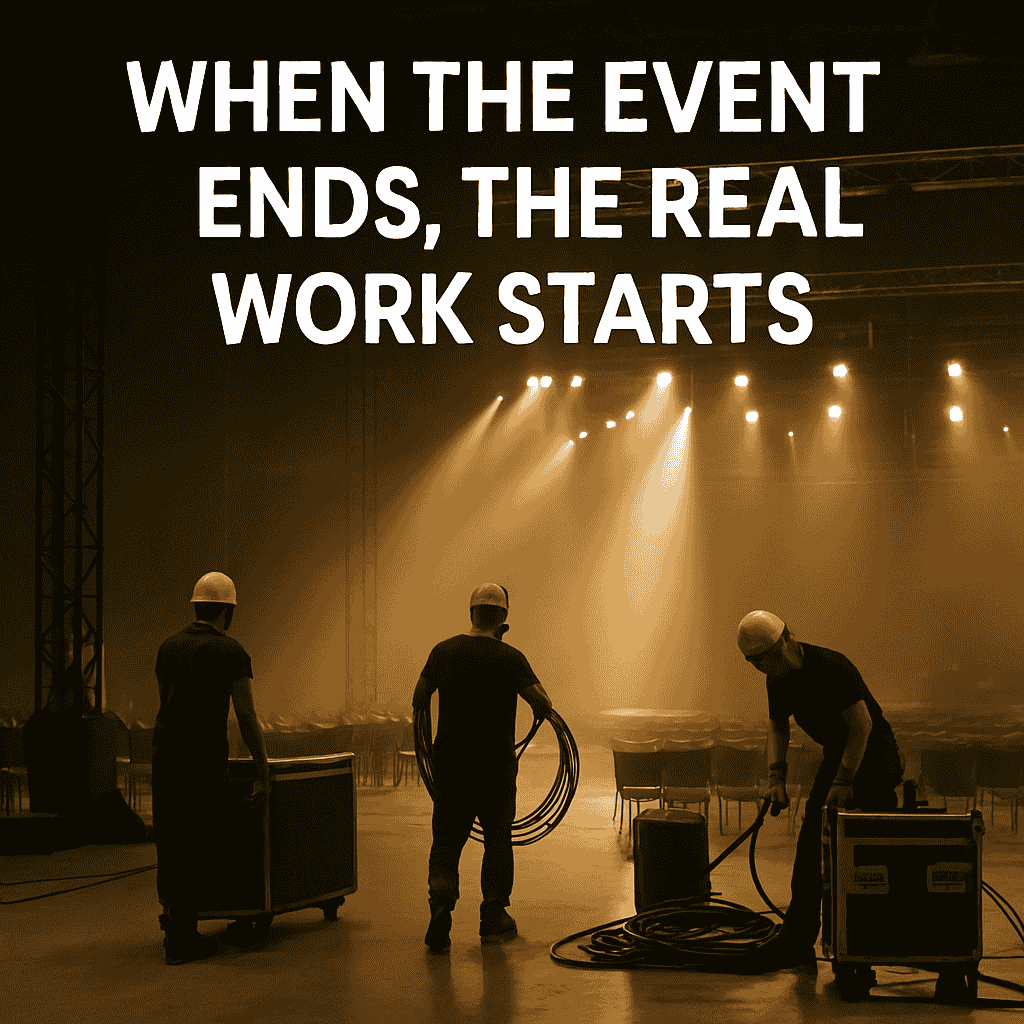 when the video production event ends the real works starts