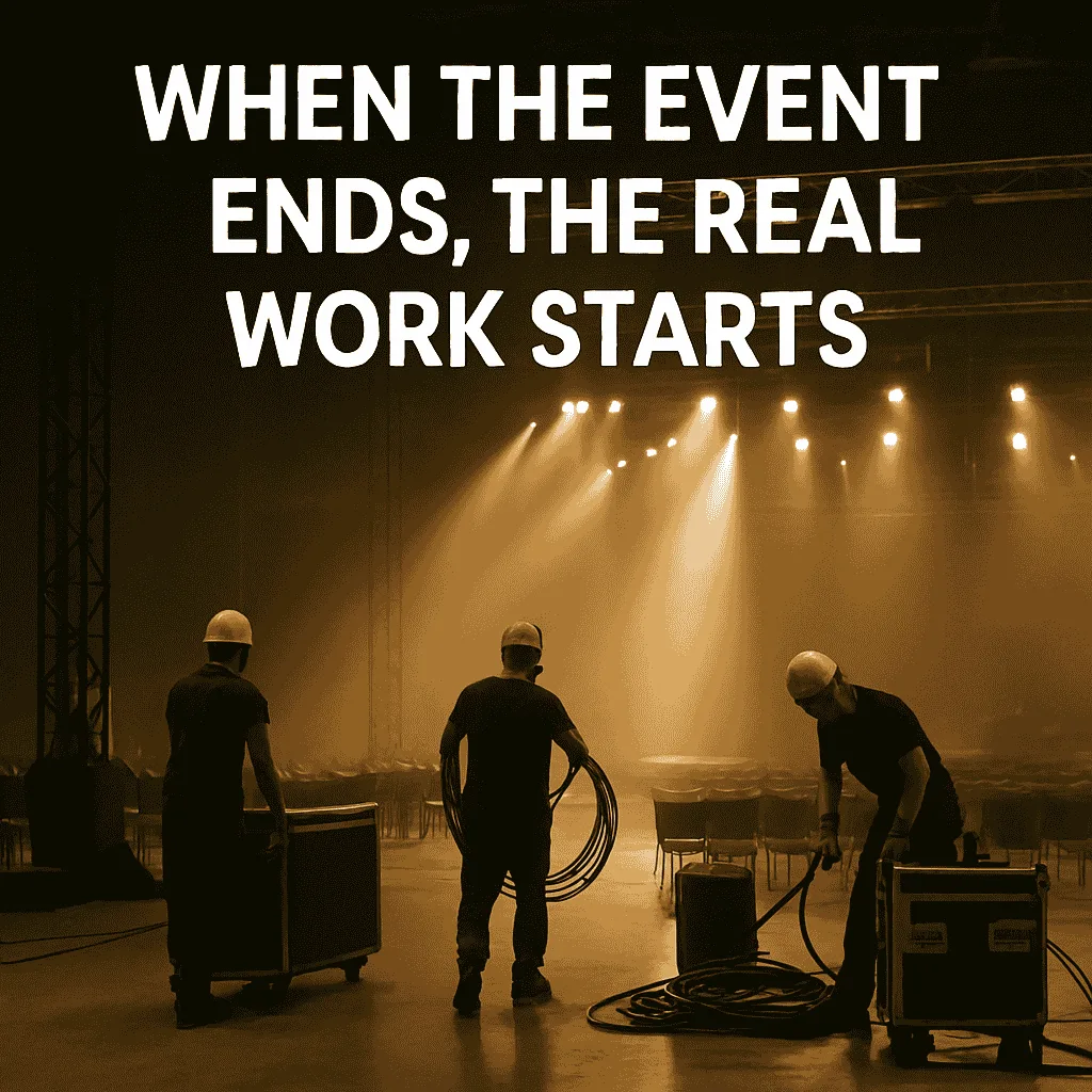 when the video production event ends the real works starts