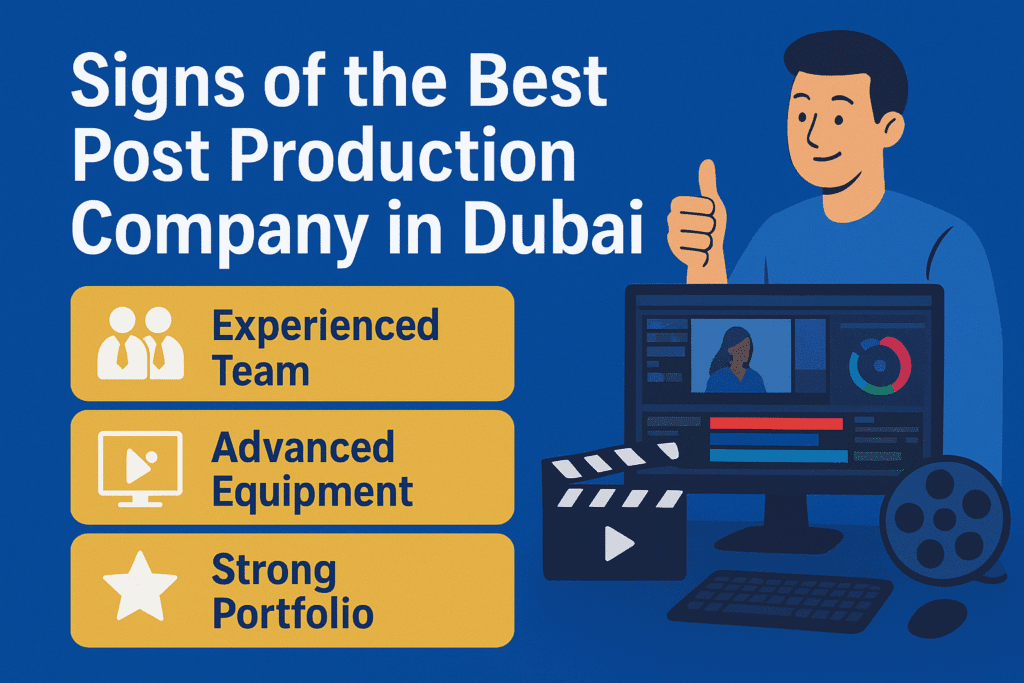 signs of the best post production company in dubai