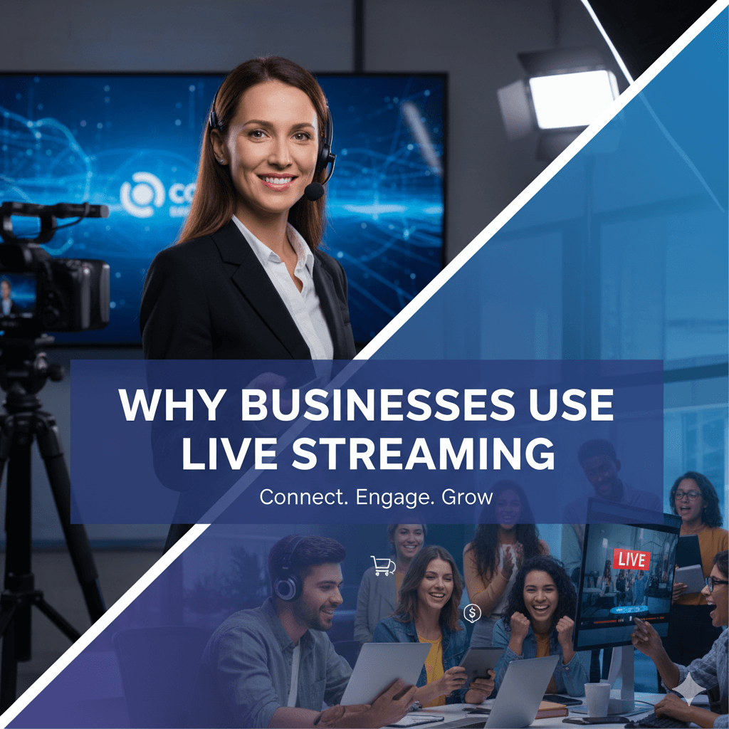 infograpic that tell. why Businesses use Live Streaming